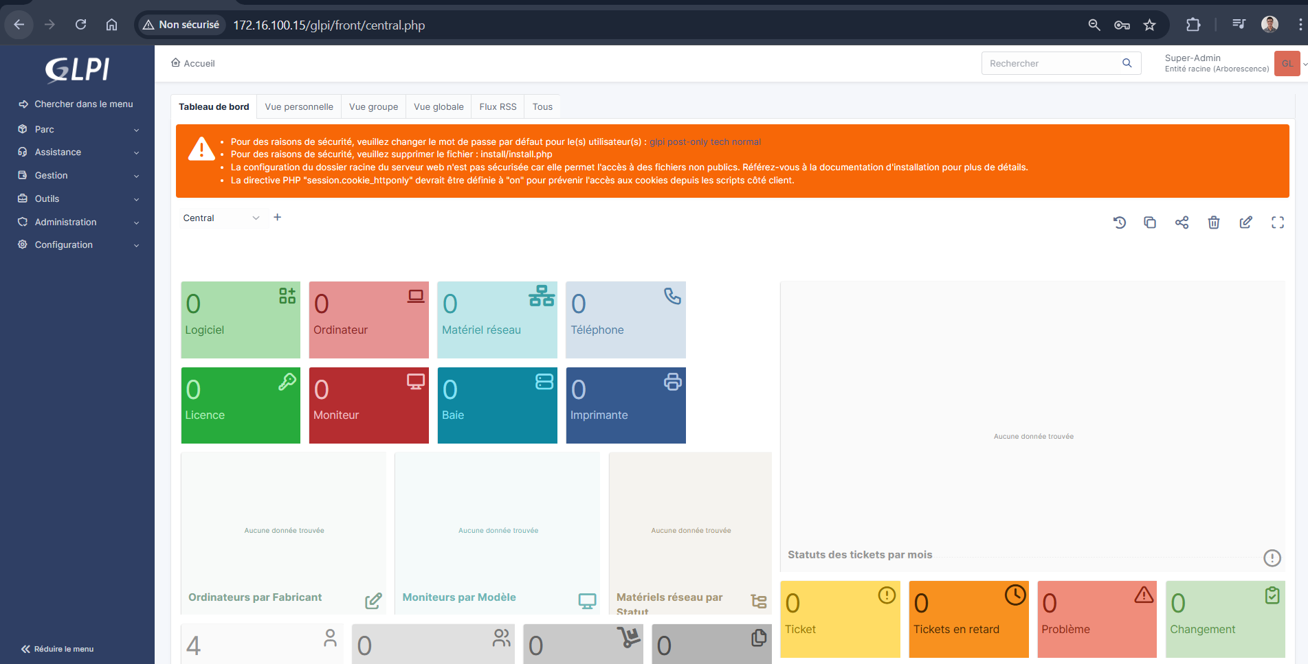 Capture GLPI - Création de ticket