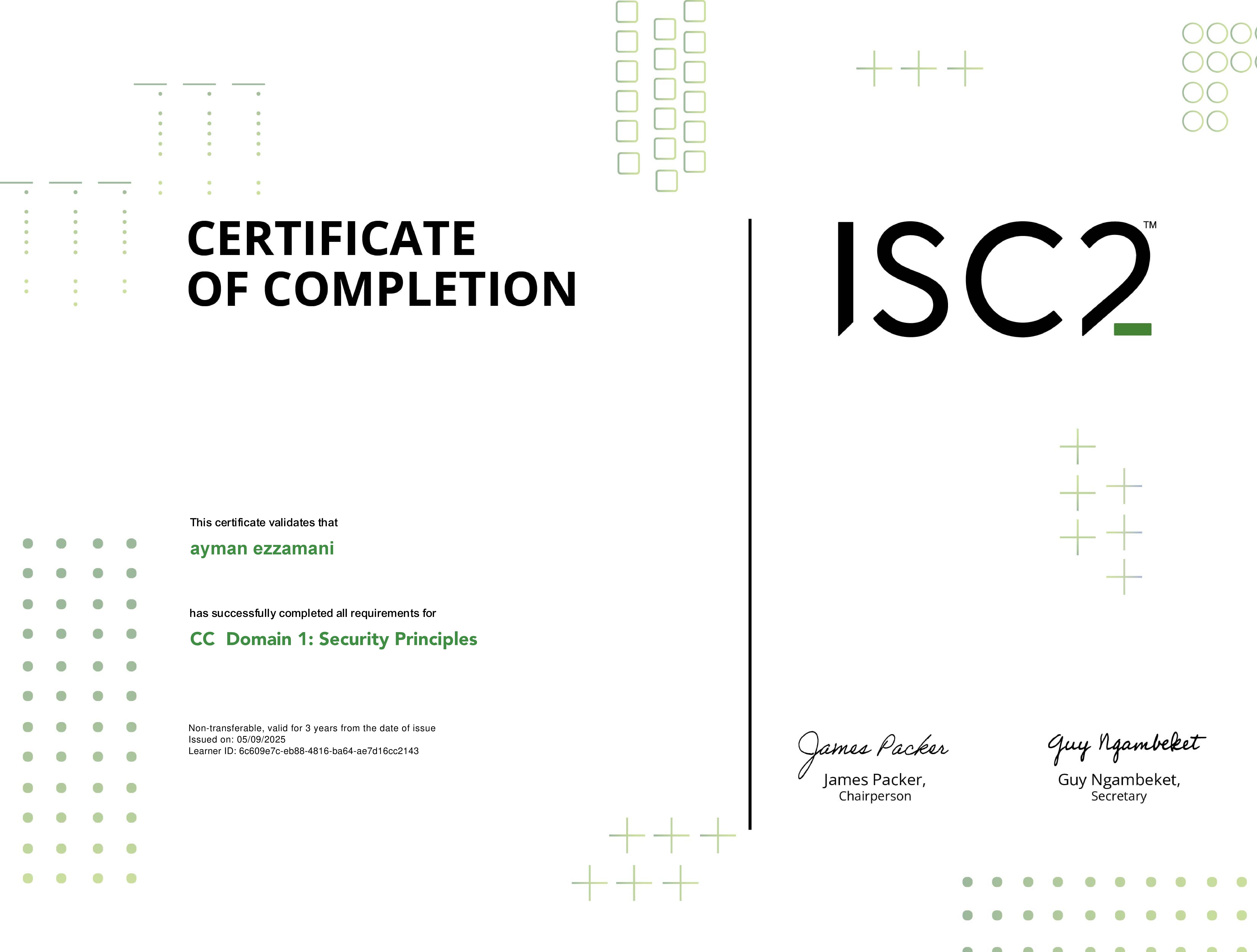 Aperçu du certificat ISC² – Certified in Cybersecurity (CC)